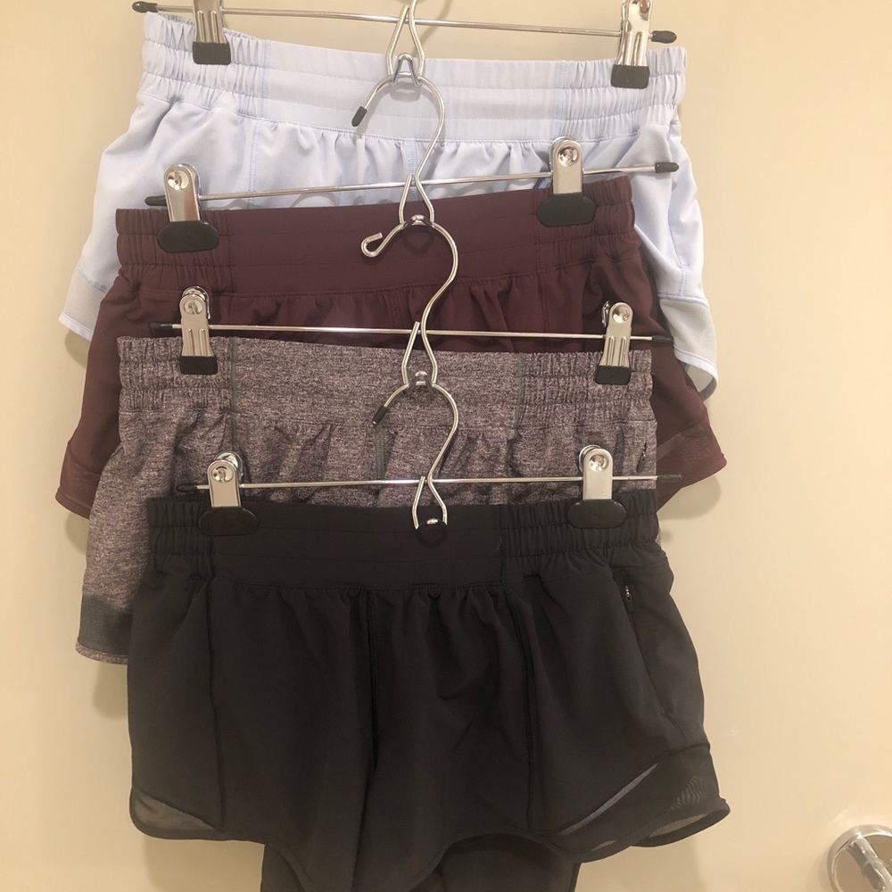 Lululemon’s Hotty Hot shorts, 2.5. Selling 4 pairs